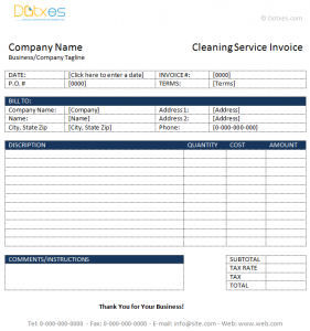 commercial cleaning invoice template