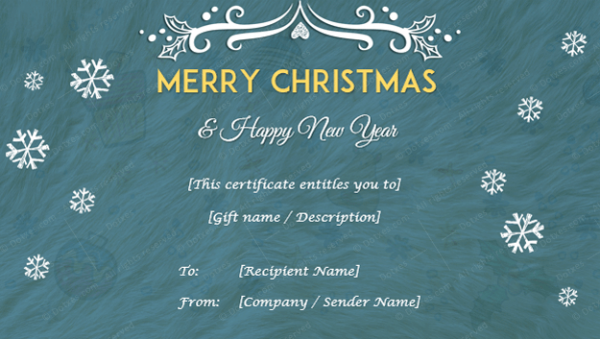 free christmas gift certificate templates for word