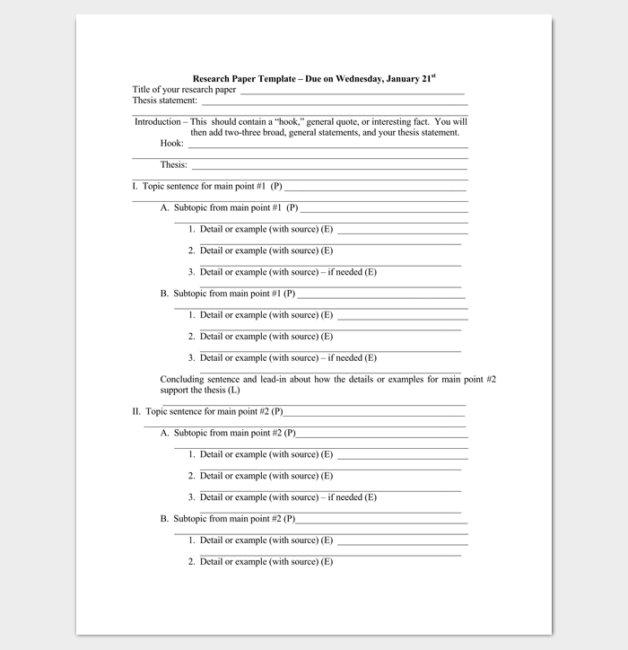 informative research paper outline template