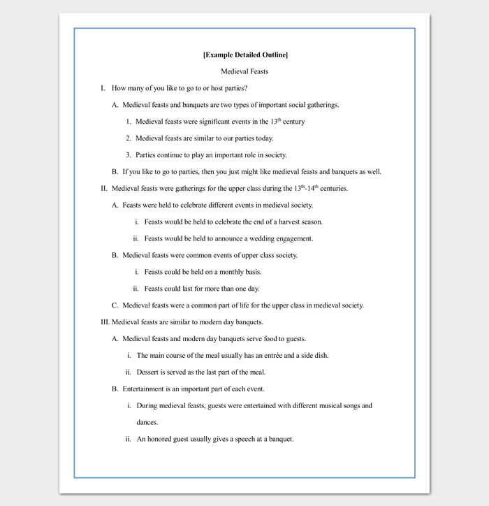 Research Paper Detailed Example Outline (for Middle School)