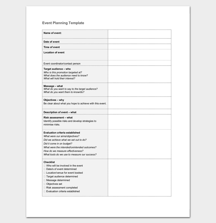 Event Outline Template 9  Samples Examples for PDF Format