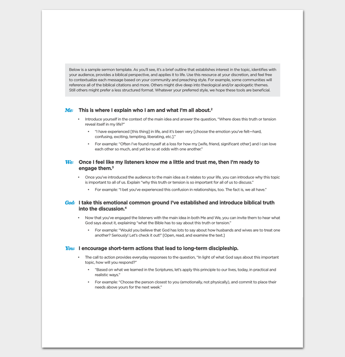 Sermon Outline Template 12+ For Word and PDF Format