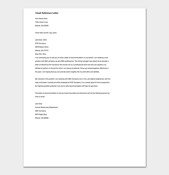 Reference Letter Template 50+ for Word & PDF Format